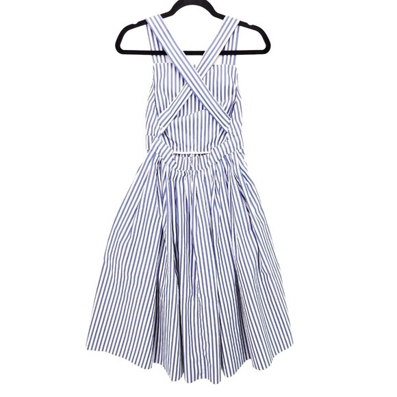 Mark D Sikes Stripped Midi Dress With Open Back Womens Size 2 Pockets - Picture 3 of 16